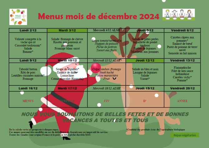 menus décembre 2024